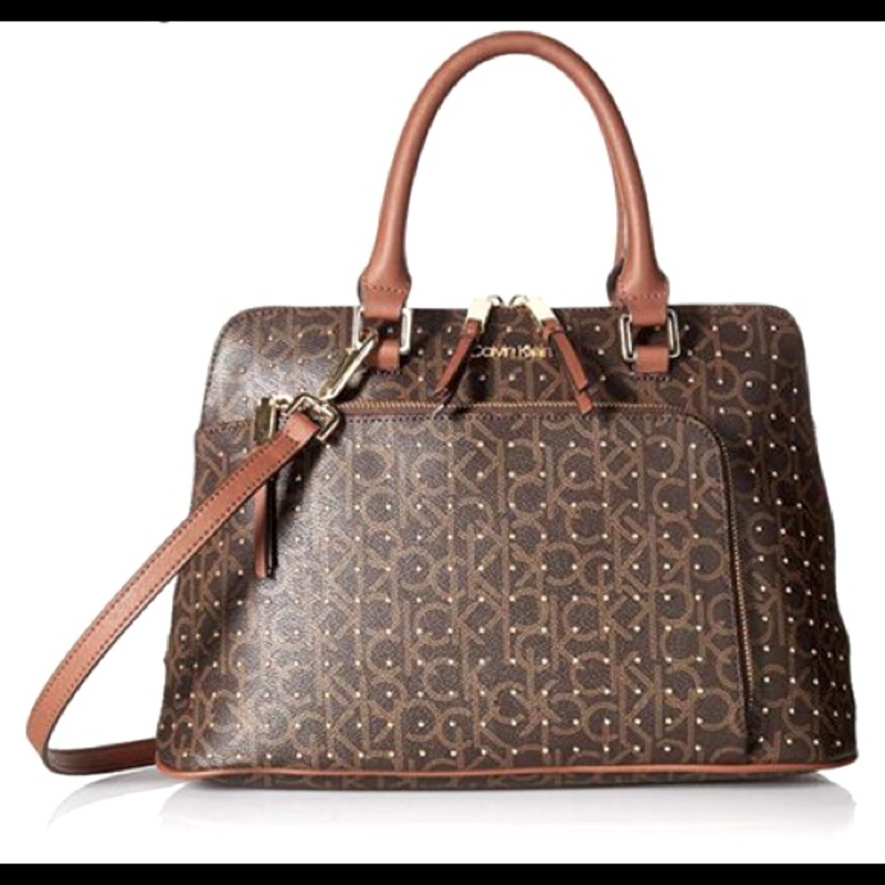 Calvin Klein  Hudson signature studded satchel